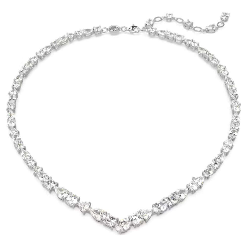 Swarovskis Halskette Designerinnen Frauen Originalqualität Anhänger Choker Halsketten Frauen Voll weiß Diamant mit Element Kristall Schlüsselbein Kettenzubehör 7612