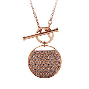 Swarovskis ketting ontwerper dames topkwaliteit hanger kettingen roségouden racketketting met T-gesp voor dames Element kristal ronde racketkraagketting voor dames