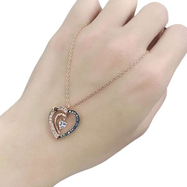 Swarovskis Collier Designer Femmes Top Qualité Pendentif Colliers Nuit Étoilée Miel Parler Coeur Collier Femelle Élément Cristal Coeur Collier Chaîne Femelle