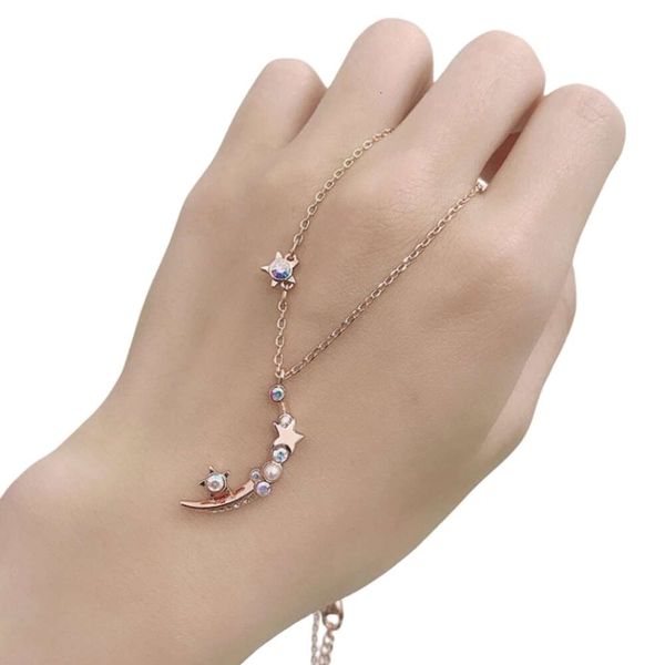 Swarovskis Collier Designer Femmes Top Qualité Nuit Étoilée Miel Langue Double Face Portant Collier Pour Les Femmes Avec Élément Cristal Lune Étoilée Collier Chaîne