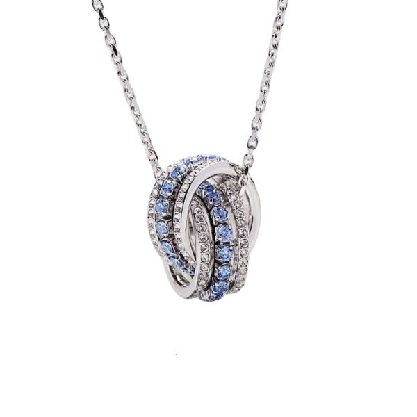 Swarovskis Collier Designer Femmes Top Qualité Colliers De Perles Collier De Diamant Bleu Pour Les Femmes Élément Cristal Perles De Transport Chaîne De Clavicule Pour Les Femmes