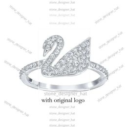 Swarovskis Ring Designer Fashion Luxury Bijoux swarovski pour femmes Band de qualité originale Anneau Swan Ring emblématique Swan Crystal Crystal Classic 7DC0