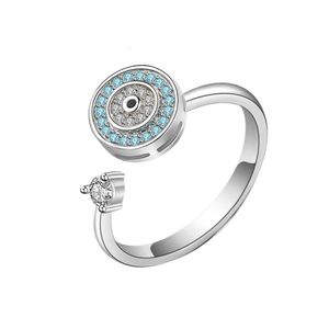 Swarovskis Ring Designer Luxe Mode Dames Originele Kwaliteit Duivelsoog Draaibare Opening Verstelbaar Creatief Anti Angst Decompressie Zirkoon