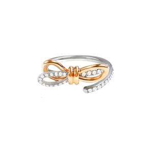 Swarovskis Ring Designer Luxe Mode Dames Originele kwaliteit Strik Roségoud Kristal Ring Sieraden Z Verloving Valentijnsdag Vriendin Vrouw Verjaardagscadeau