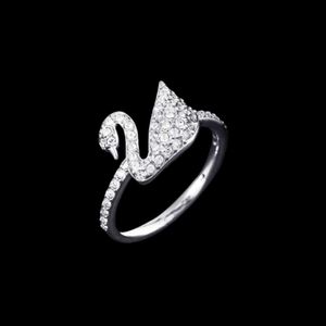 Bague Swarovskis Designer Mode de luxe Femmes Original Qualité Bande Anneaux Swan Ring ICONIC SWAN Cristal À La Mode Classique Élégant et Minimaliste