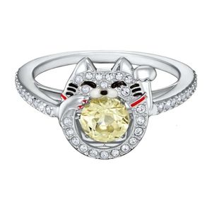 Swarovskis anneaux designer bijoux femmes classiques de groupe de haute qualité original anneaux coeur coeur chat anneau de chat et d'anneau de chat