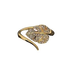 Swarovskis – bagues de styliste pour femmes, bagues de qualité originales, en cristal doré, feuille de palmier, feuilles d'été à la mode