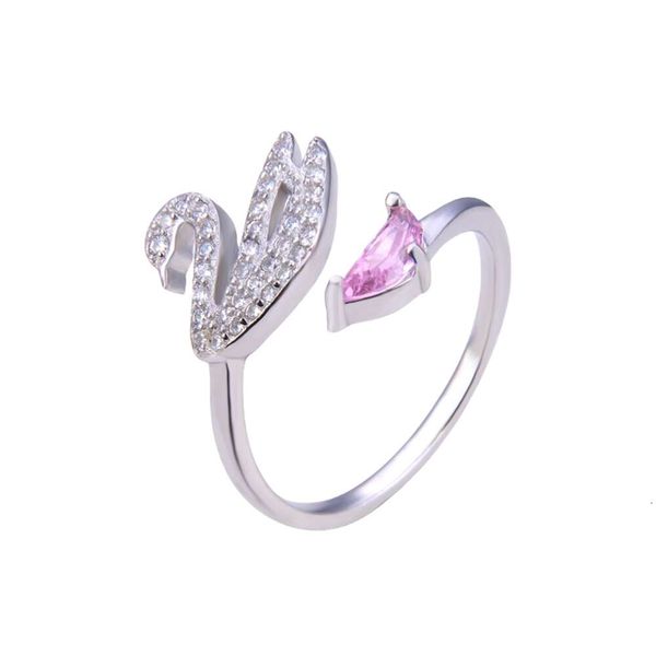 Swarovskis Anneaux Designer Femmes Original Qualité Bande Anneaux Diamant Ensemble S925 Bague En Argent Élégant Petit Parfum Mode Filles Bague