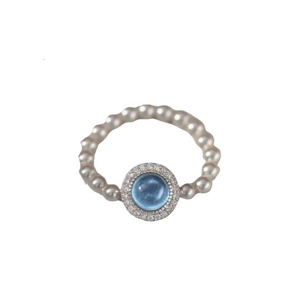 Swarovskis – bagues de styliste pour femmes, bagues originales de qualité, nouvelle bague en perles bleu mer pour femmes, avec élasticité, cadeau de luxe léger