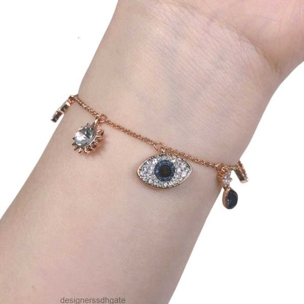 Swarovskiso Pulsera Diseñador Mujer Brazalete de Calidad Superior Devils Eye Palm Herradura Tirando Pulsera Elemento Femenino Pulsera de Cristal Mujer