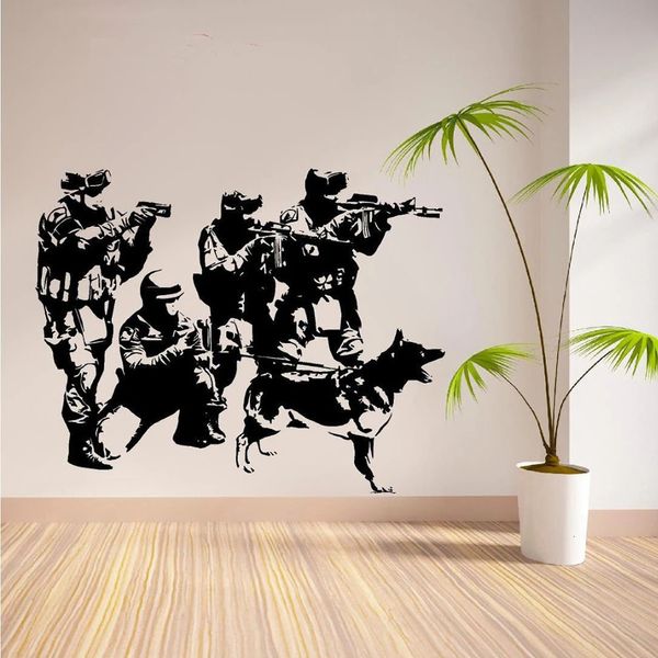SWAT Team Military Army Soldiers Roveable Wall Room Vinyl Sticker Decal Gift Unique 240423
