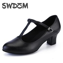 SWDZM femmes chaussures de danse de salon fête moderne chaussures latines Satin bal Social valse Tango danse talons fermé bout Salsa chaussures 240117