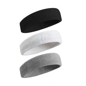 Zweetband 3 pc's sportelastische beschermende hoofdbanden gebreide hoofdband handdoekmateriaal yoga ademend en zweet-absorbent