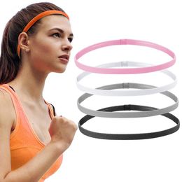 Zweetband 4 Stuks Dikke Antislip Elastische Sport Hoofdbanden Vrouwen Mannen Yoga Haarbanden Meisjes Antislip Elastische Workout Zweetband Sport Haarband 230605