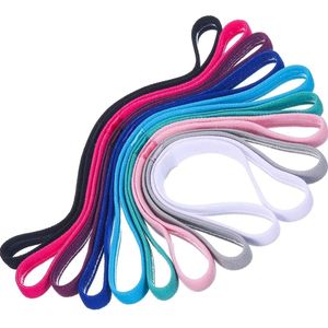 Sweatband 9 Pieces Thick NonSlip Elastic Sport Headbs Hair Exercise Sweatbs for Women Men Multicolor 230425