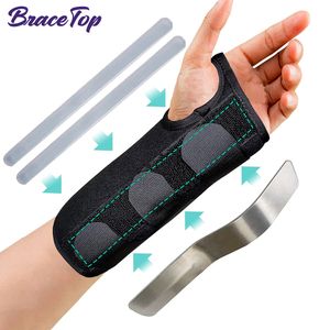 Adjustable Wrist Brace with Splints for Carpal Tunnel, Compression Support for Hand Injuries Pain Relief