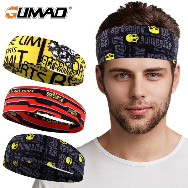 Bandeau gothique crâne bandeau sueur pansement Sport tête bandeau cheveux entraînement Tennis Fitness jogging basket-ball course effrayant femmes hommes 230907