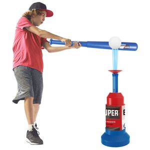 Sweatband Sport Baseball Toy Tall Máquina de lanzamiento de tallas con 3 bolas de plástico 1 Bat y Ball ER Niños Juego al aire libre Habilidad de bateo 230811