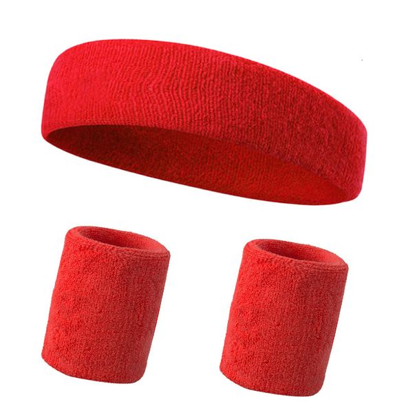 Bandeau de sport bandeau absorbant la sueur bracelet de basket-ball adulte bandeau ensemble coton Fitness Protection respirant accessoires de course 230607