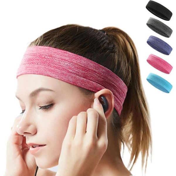 Banda para el sudor Unisex Fitness Yoga Diadema Bandas para el cabello para correr al aire libre Deportes cómodos Transpirable Antideslizante J8J7