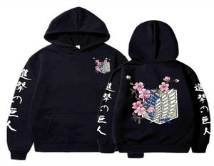 Suéter de anime japonés capucha gráfica hombres ataques en titan sudadera sudadera unisex macho3966331