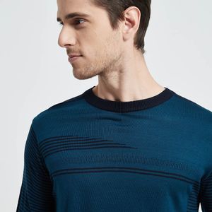 Sweater Hommes Mode Strips Casual Pull Homme Automne Automne Hiver Coton Knitwear O-Cou Pullover Hommes Chemise mince