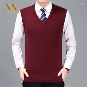 Chalecos para hombres Suéter Hombres Jersey Cashmere Jumper Clásico Sin mangas Suéteres Chaleco Hombre Pull Homme Hiver Ropa de punto masculina M-3XL1