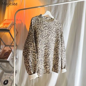 Suéter jerseys hombres leopardo diseño moda estilo coreano estudiantes diarios allmatch primavera oneck suelto simple vintage 220822