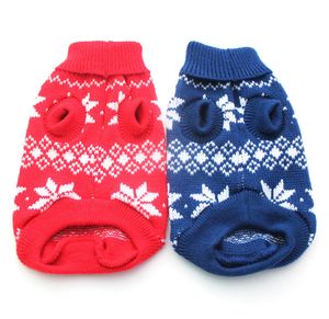 Trui Gratis Verzending! Rood / Blue Christmas Dog Snow-Flakes Design, Huisdier Jumper Jas Kleding Kleding, 5 Maten / XS S M L XL5 Maten beschikbaar