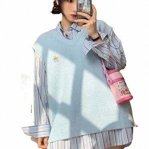 trui Vest Dames Populair Trendy Ins All-match Koreaanse stijl Street Wear Lente Nieuwe collectie Kleding Vrije tijd Breien Gezellige pasvorm L2Tz #
