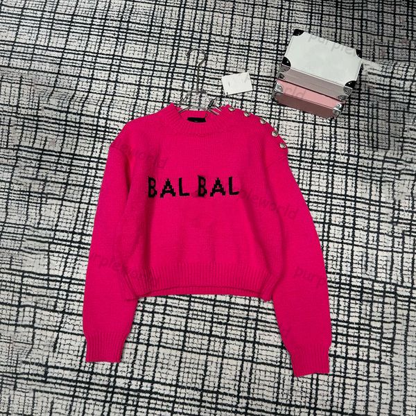 Pull femme simple épaule bouton conception deux vêtements mode pull haut décontracté ample deux couleurs tricots