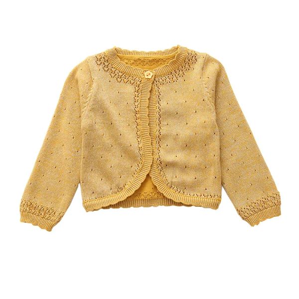 Ponts 04 ans Yellow Baby Girls Cardigan Pull Coton Red Open Open Toddler Jacket Mabinet Infant 9 12 24 MOIS COSSES DE BÉBÉ OKC205002