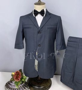 Sweaters 2022 Hecho a medida Primavera y Verano 7 PointSleeve Grey Wedding Traits para hombres Media manga Slim Fit Party Blazer Pantal