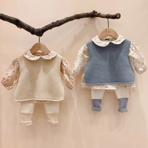 Truien 2023 Nieuwe voorjaars herfst Kids Vest voor meisjes jongens gebreide trui kinderkleding massief mouwloze baby uit het oog 13t