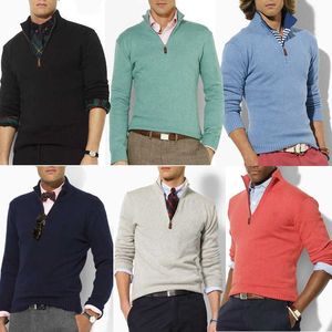 Sweaters herfst en winter nieuwe katoen met heren met lange mouwen casual mock nek halve zip fit pullover top 8504 y2210