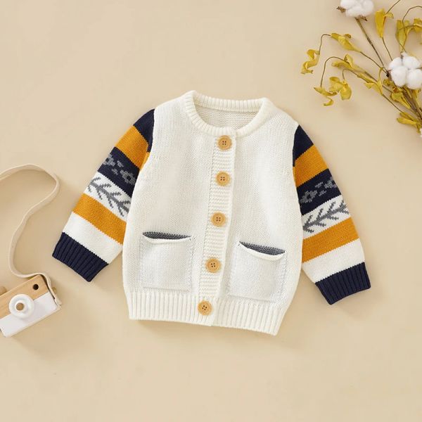 Pulllaes Pull d'automne pull en tricot neuf-né pour garçons à manches longues pour enfants à manches longues pour enfants