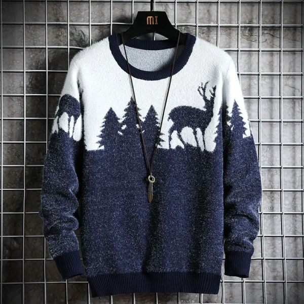 Sweaters Otoño Invierno de Navidad Sweater Men Párrasos Deer Cierre Candilleros Supremados Unisex