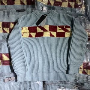 Truien blauwe wol gebreide borduurwerk high street oversized unisex pullover sweater