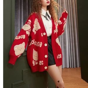 Sweaters Cardigans Jackets herfst en winter oversized dames 2023 Nieuwe luie stijl inzet Koreaanse versie losse en dikke gebreide trui