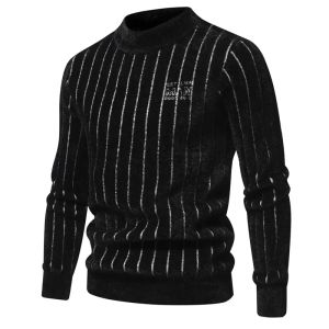 Sweaters Casual trend heren nieuwe imitatie mink trui zachte en comfortabele mode warme gebreide trui man kleren