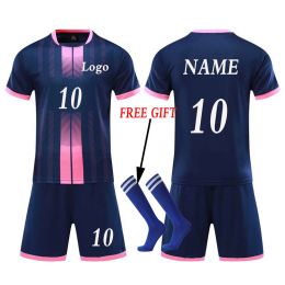 Sweaters kinderen voetbalshirts mannen jongens voetbalkleding sets korte mouw kindervoetbaluniformen volwassen kinderen voetbal tracksuit jersey