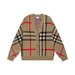 Pullages Classic Plaid Wool Cardigan tricot Unisexe Casual Coat GJDH