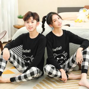 Pullages mignons animaux adolescents pijamas hivernaux pour enfants pama ensembles à manches longues pyjamas enfants vêtements de nuit garçons pour filles 12 14 16 ans