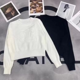 Sweaters Designer Dames Jumper Knit Sweater Kleding Fi Pullover Vrouwelijke herfst Winterkleding Dames Wit losse LG -mouwen Elegante Casual Tops X6UK#
