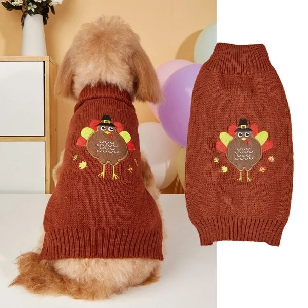 Pulls Chien Chat Costume pour Animaux de Compagnie Vacances Citrouille Universelle/Thanksgiving Dinde/Halloween/Vêtements pour Chat et Chien/Crâne Halloween Pull pour Animaux de Compagnie