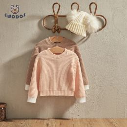 Sweaters Ewodos 03 jaar Pasgeboren babymeisjes jongens truien herfst winter casual lange mouw baby's losse gebreide pullover truien