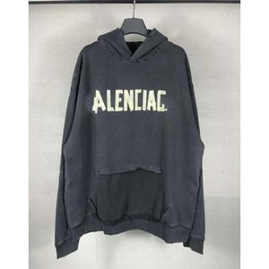 Sweaters hoodie hoodies trui versie Hooded High Balenciigas Men Men Paris Sheeved Loose B Lange familie lijmlijsten Casual papieren letters afdrukken unisex k09o b9 xm8x