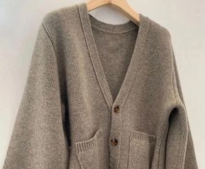 Chandails tricots col en v ample Slouchy tricoté Cardigan femmes gris mince pull