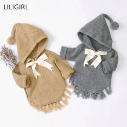 Truien Liligirl Spring gebreide truien voor babymeisjes Cardigan Cartoon Tassel Pasgeboren baby schattige winter bovenkleding baby gebreide kleding