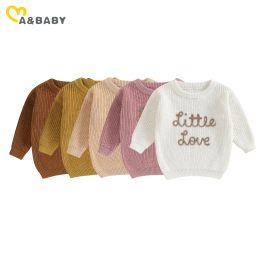 Sweaters Mababy 018m recién nacido bebé bebé suéter suéter de manga larga letras letras invernal de punto de punto caliente ropa tibia